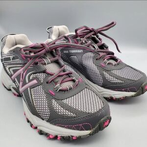 New Balance Womens WT411GP2 Gray Pink Athletic Running Shoes Sneakers Size 7.5